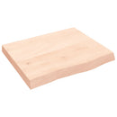 væghylde 60x50x(2-6) cm ubehandlet massivt egetræ