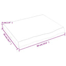 væghylde 60x50x(2-6) cm ubehandlet massivt egetræ