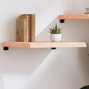 væghylde 60x50x(2-6) cm ubehandlet massivt egetræ