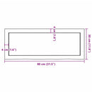 væghylde 80x30x(2-6) cm ubehandlet massivt egetræ