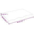 væghylde 80x60x(2-6) cm ubehandlet massivt egetræ