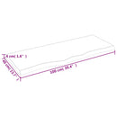 væghylde 100x40x(2-4) cm ubehandlet massivt egetræ