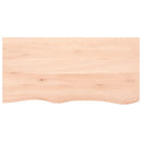 væghylde 100x50x2 cm ubehandlet massivt egetræ