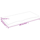 væghylde 100x50x(2-6) cm ubehandlet massivt egetræ