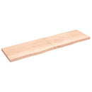 væghylde 220x60x(2-6) cm ubehandlet massivt egetræ