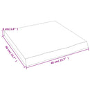 væghylde 40x40x(2-4) cm behandlet massivt egetræ lysebrun