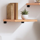 væghylde 40x40x(2-4) cm behandlet massivt egetræ lysebrun