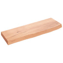 væghylde 60x20x4 cm behandlet massivt egetræ lysebrun
