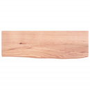 væghylde 60x20x4 cm behandlet massivt egetræ lysebrun