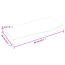 væghylde 60x30x(2-4) cm behandlet massivt egetræ lysebrun