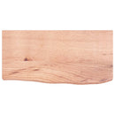 væghylde 60x30x(2-6) cm behandlet massivt egetræ lysebrun