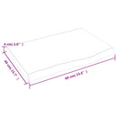 væghylde 60x40x(2-4) cm behandlet massivt egetræ lysebrun