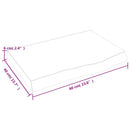 væghylde 60x40x(2-6) cm behandlet massivt egetræ lysebrun