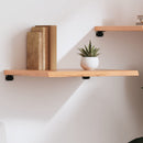 væghylde 60x50x(2-4) cm behandlet massivt egetræ lysebrun