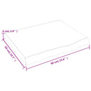 væghylde 60x50x(2-6) cm behandlet massivt egetræ lysebrun