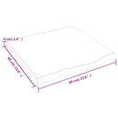 væghylde 60x60x(2-4) cm behandlet massivt egetræ lysebrun