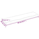 væghylde 80x20x4 cm behandlet massivt egetræ lysebrun