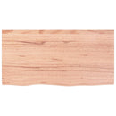 væghylde 80x40x(2-4) cm behandlet massivt egetræ lysebrun