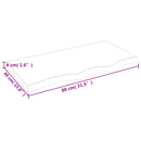 væghylde 80x40x(2-4) cm behandlet massivt egetræ lysebrun