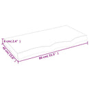 væghylde 80x40x(2-6) cm behandlet massivt egetræ lysebrun