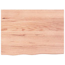 væghylde 80x60x(2-6) cm behandlet massivt egetræ lysebrun