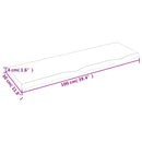 væghylde 100x30x(2-4) cm behandlet massivt egetræ lysebrun