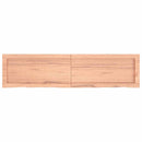 væghylde 120x30x(2-4) cm behandlet massivt egetræ lysebrun