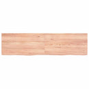 væghylde 120x30x(2-4) cm behandlet massivt egetræ lysebrun