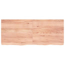 væghylde 120x50x(2-6) cm behandlet massivt egetræ lysebrun