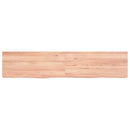 væghylde 140x30x(2-4) cm behandlet massivt egetræ lysebrun