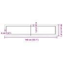 væghylde 140x30x(2-4) cm behandlet massivt egetræ lysebrun