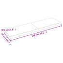 væghylde 140x50x(2-4) cm behandlet massivt egetræ lysebrun