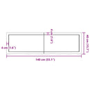 væghylde 140x50x(2-4) cm behandlet massivt egetræ lysebrun