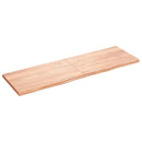 væghylde 160x50x(2-4) cm behandlet massivt egetræ lysebrun