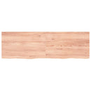 væghylde 160x50x(2-4) cm behandlet massivt egetræ lysebrun