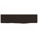 væghylde 40x10x2 cm behandlet massivt egetræ mørkebrun