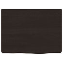 væghylde 40x30x(2-4) cm behandlet massivt egetræ mørkebrun