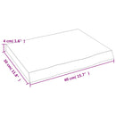 væghylde 40x30x(2-4) cm behandlet massivt egetræ mørkebrun