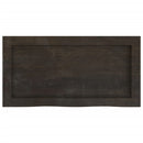 væghylde 60x30x(2-6) cm behandlet massivt egetræ mørkebrun