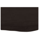 væghylde 60x40x(2-4) cm behandlet massivt egetræ mørkebrun