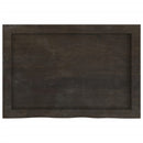 væghylde 60x40x(2-4) cm behandlet massivt egetræ mørkebrun