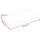 væghylde 60x40x(2-4) cm behandlet massivt egetræ mørkebrun