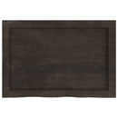 væghylde 60x40x(2-6) cm behandlet massivt egetræ mørkebrun