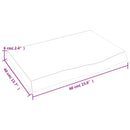 væghylde 60x40x(2-6) cm behandlet massivt egetræ mørkebrun