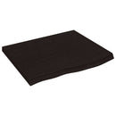 væghylde 60x50x(2-4) cm behandlet massivt egetræ mørkebrun