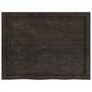 væghylde 80x60x(2-6) cm behandlet massivt egetræ mørkebrun
