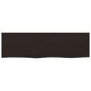 væghylde 100x30x(2-4) cm behandlet massivt egetræ mørkebrun