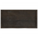 væghylde 100x50x(2-4) cm behandlet massivt egetræ mørkebrun