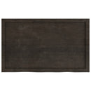 væghylde 100x60x(2-4) cm behandlet massivt egetræ mørkebrun