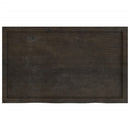 væghylde 100x60x(2-6) cm behandlet massivt egetræ mørkebrun